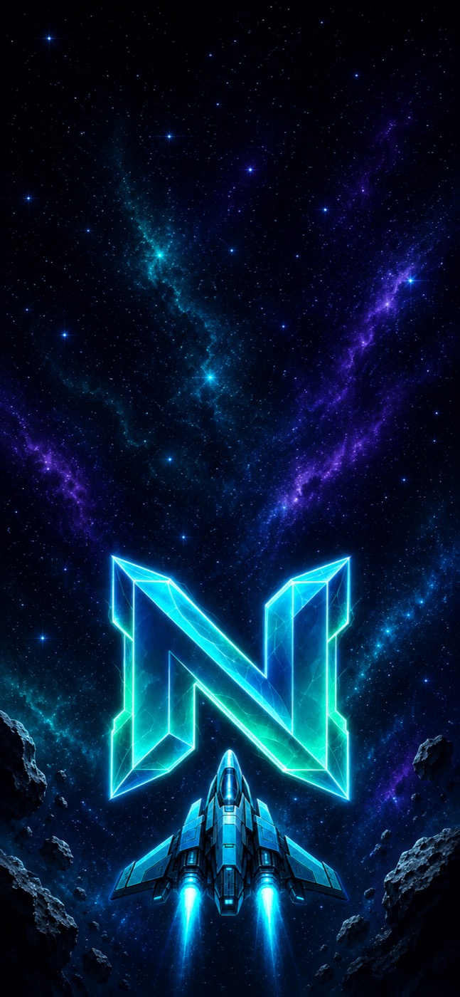 Nova Blaster — cosmic arcade shooter artwork with hero ship and Nova emblem